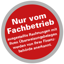 Nur vom Fachmann ausgeführte Renovierungsmaßnahmen werden von der Bundesregierung gefördert!